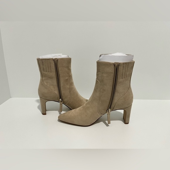 J crew Factory Sueded Heeled Booties in Cashew women’s size 6 New in box - Picture 5 of 8